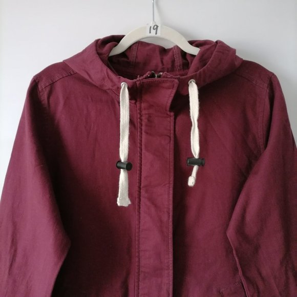 The North Face Womens Maroon Long Sleeve Hooded Full Zip Jacket Size M - Picture 2 of 8